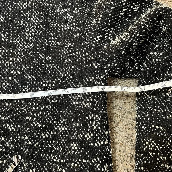 Ann Taylor Club Monaco Boucle Jacket Coat Leather Tweed Zipper Elastic Waist‎ M - Picture 3 of 13